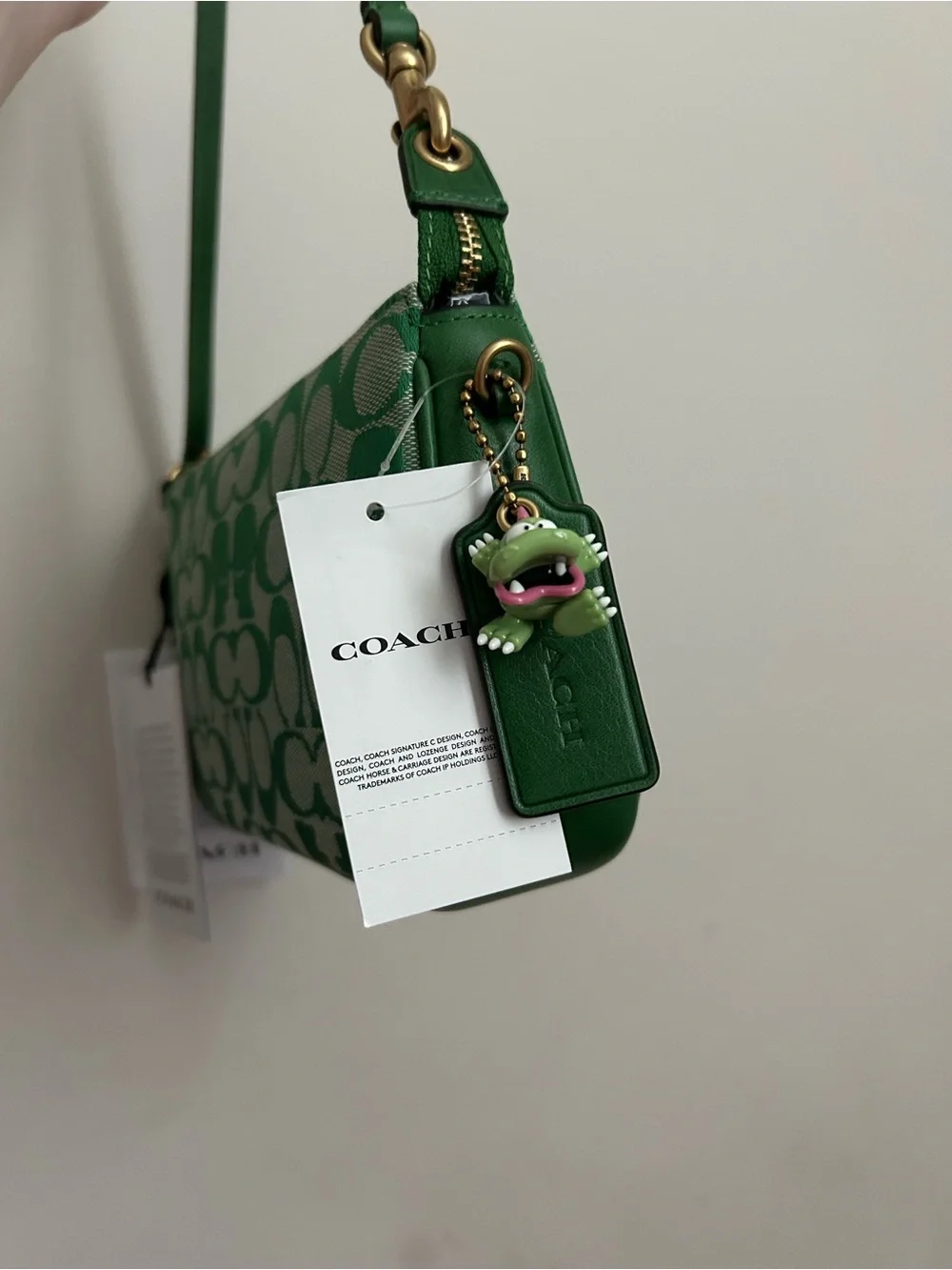 Coach Brain Dead green plaza in signature jacquard